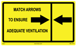 Match Arrows To Ensure Adequate Ventilation Label