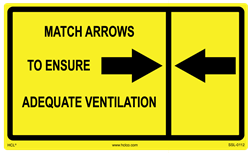 Match Arrows To Ensure Adequate Ventilation Label