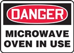 Danger Microwave In Use Label