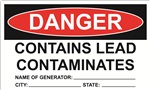 Danger Contains Lead Contaminates Label
