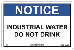 Notice Label - Industrial Water Do Not Drink