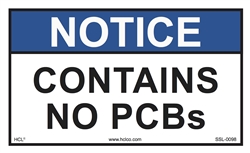 Notice Contains No PCB's Label
