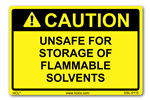 Caution Label - Unsafe For Storage Of Flammable Solvents