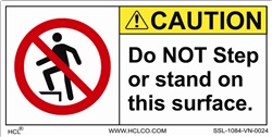 Caution - Do Not Step Or Stand Label