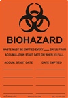 Biohazard Waste Accumulation Label