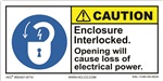 Caution Enclosure Interlocked Label