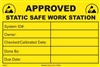 Approved - Static Safe Work Station Label