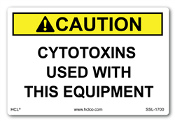 Caution Cytotoxins Used With Equipment Label