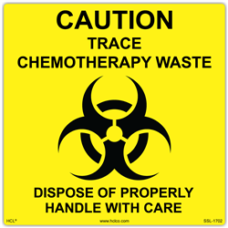 Caution Trace Chemotherapy Waste Label
