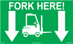 Fork Here Forklift Label