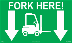 Fork Here Forklift Label