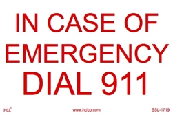 In Case Of Emergency - Call 911 Label