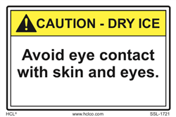 Caution - Dry Ice Label