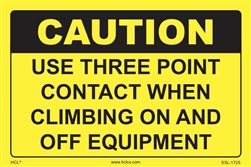 Caution - Use Three Point Contact When Climbing Equipment Label