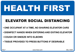 Health First Elevator Social Distance Sign