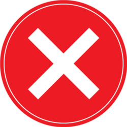 Red X Mark - Don't Sit Here For Use In Social Distance Seating - 4" Circle Adhesive Vinyl Label