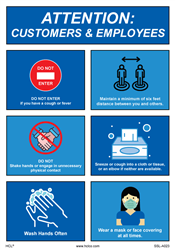 Attention Customer & Employee Guidelines Sign