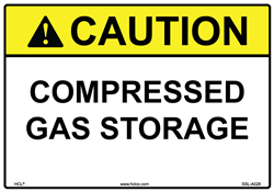 Caution - Compressed Gas Storage - Safety Sign