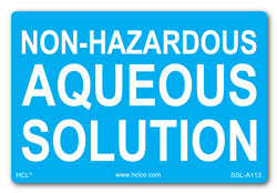 Non-Hazardous Aqueous Solution Label | HCL Labels