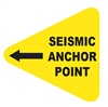 Seismic Anchor Point - Left Triangle - Earthquake Safety Label