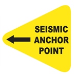 Seismic Anchor Point - Left Triangle - Earthquake Safety Label