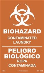 Biohazard Contaminated Laundry - Bilingual Sign