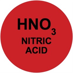 Nitric Acid Red Circle Label (HNO3)