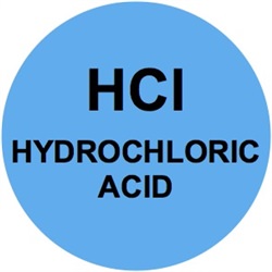 Hydrochloric Acid Blue Circle Label (HCl)