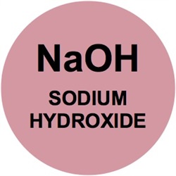 Sodium Hydroxide Pink Circle Label (HCl)