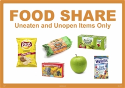 Food Share - Uneaten, Unopened Items Only Sign