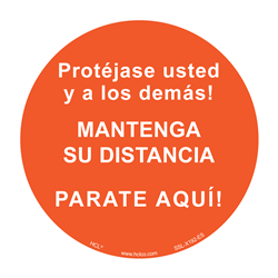 Spanish Social Distancing Floor Sign