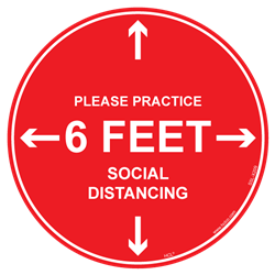 Please Practice 6 Feet Social Distance Floor Sign