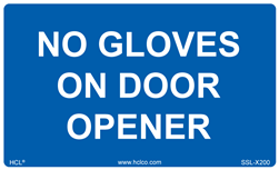 No Gloves On Door Opener Buttons Label