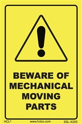 Beware of Mechanical Moving Parts Label