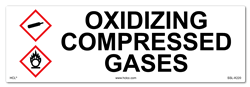 Oxidizing Compressed Gasses Cabinet or Secondary Containment Sign