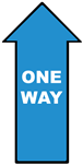 One Way Directional Arrow Floor Sign - 12" x 6" Adhesive Floor Sign