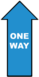 One Way Directional Arrow Floor Sign - 12" x 6" Adhesive Floor Sign