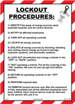 Lockout/Tagout Procedure List Sign - 10" x 14" - Plastic