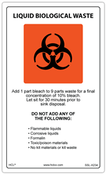 New Liquid Biological Waste - 5" x 3" - Adhesive Vinyl Label