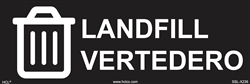 Landfill - Adhesive Vinyl Trash Label - 3" x 9" Adhesive Vinyl