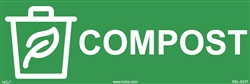 Compost - Adhesive Vinyl Trash Label - 3" x 9" Adhesive Vinyl