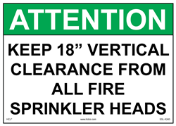 Fire Sprinkler Heads Clearance Label