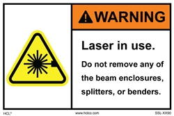 Warning - Laser In Use Label