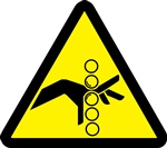 ISO Pinch Point Hazard Safety Symbol Label