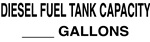Diesel Fuel Tank Capacity Sign