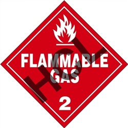 Flammable Gas 2  DOT HazMat Label