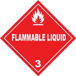 Flammable Liquid 3  DOT HazMat Label