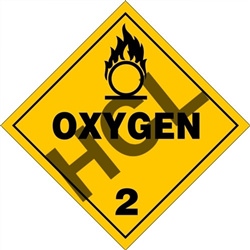 Oxygen 2  DOT HazMat Label