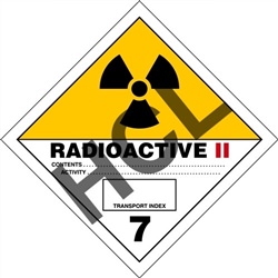 Radioactive II 7  DOT HazMat Label