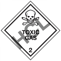 Toxic Gas 2  DOT HazMat Label